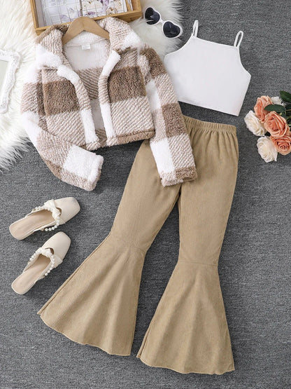 Trendy Kids Apparel Kids Clothing Autumn and winter girls' clothing 3-piece set