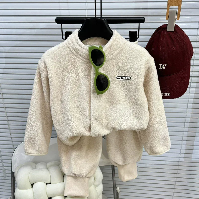 Trendy Kids Apparel Kids Clothing Autumn/Winter Warm Fleece Outfit for Boys & Girls