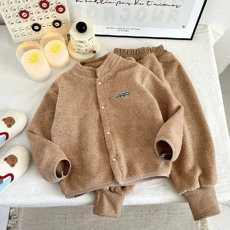 Trendy Kids Apparel Kids Clothing Autumn/Winter Warm Fleece Outfit for Boys & Girls