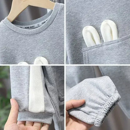 Trendy Kids Apparel Kids Clothing Baby Girl Bowknot Hoodie & Pants Set