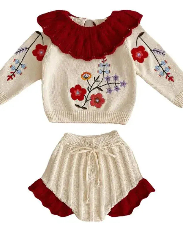 Trendy Kids Apparel Kids Clothing Baby Girls Knitted Suit
