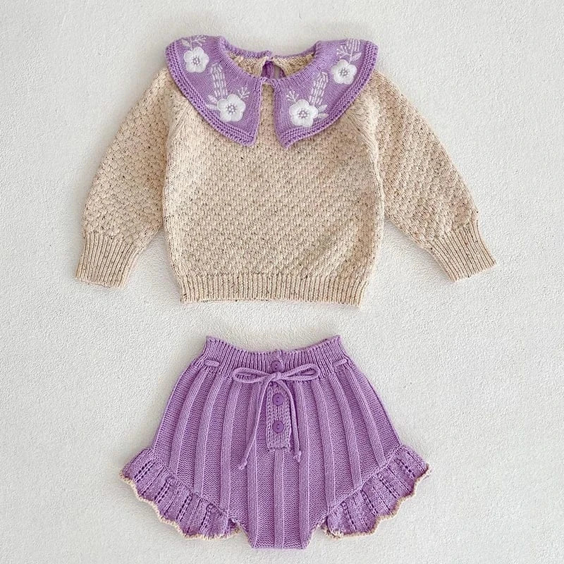 Trendy Kids Apparel Kids Clothing Baby Girls Knitted Suit