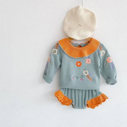 Trendy Kids Apparel Kids Clothing Baby Girls Knitted Suit