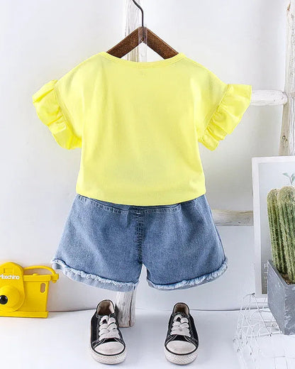 Trendy Kids Apparel Kids Clothing Baby Girls' Summer Clothing Set | Cotton T-Shirt & Shorts