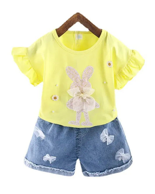 Trendy Kids Apparel Kids Clothing Baby Girls' Summer Clothing Set | Cotton T-Shirt & Shorts