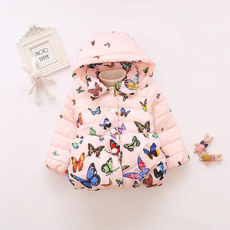 Trendy Kids Apparel Kids Clothing Baby Girls' Warm Wool Blend Hooded Parka Jacket