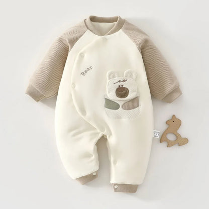 Trendy Kids Apparel Kids Clothing Baby Jumpsuit Clip Cotton Thick Autumn and Winter