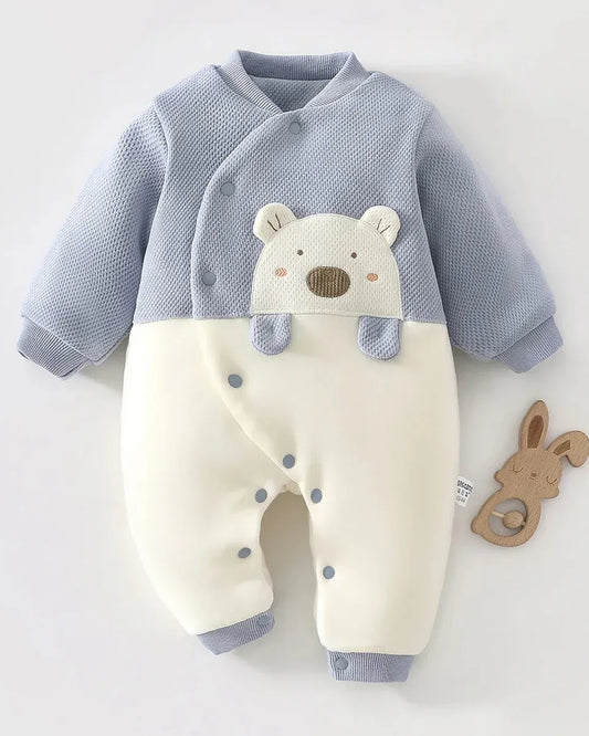 Trendy Kids Apparel Kids Clothing Baby Jumpsuit Clip Cotton Thick Autumn and Winter
