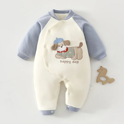 Trendy Kids Apparel Kids Clothing Baby Jumpsuit Clip Cotton Thick Autumn and Winter