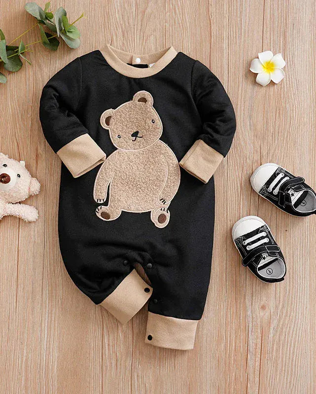 Trendy Kids Apparel Kids Clothing Baby Jumpsuit Cute Cartoon Teddy Bear