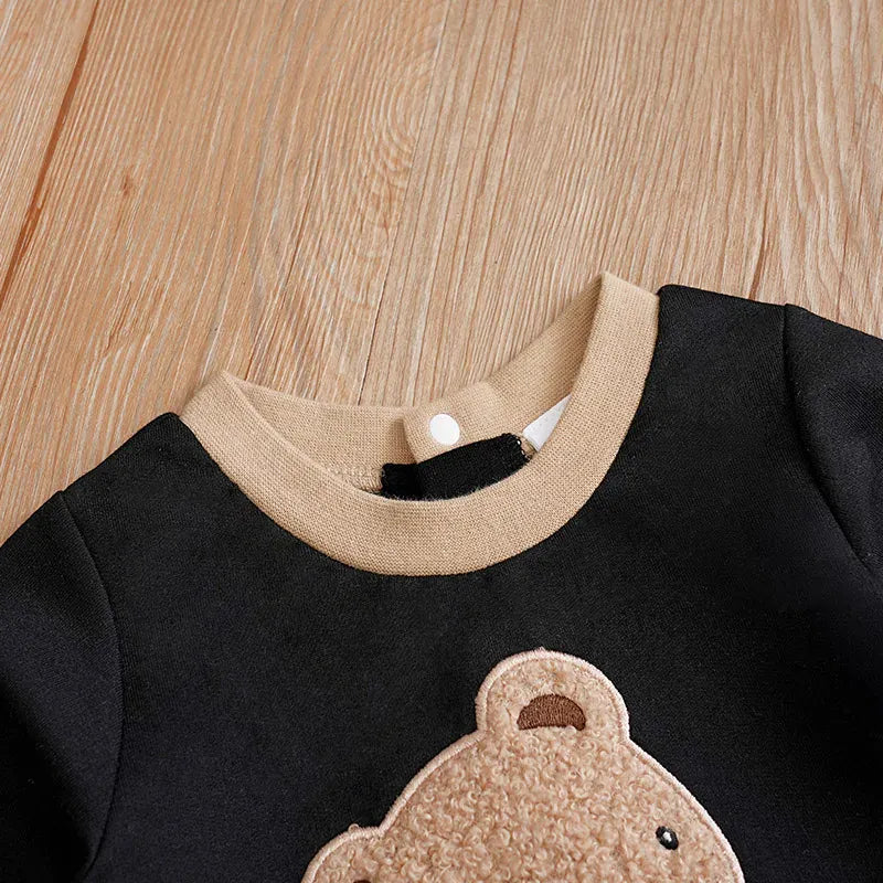 Trendy Kids Apparel Kids Clothing Baby Jumpsuit Cute Cartoon Teddy Bear