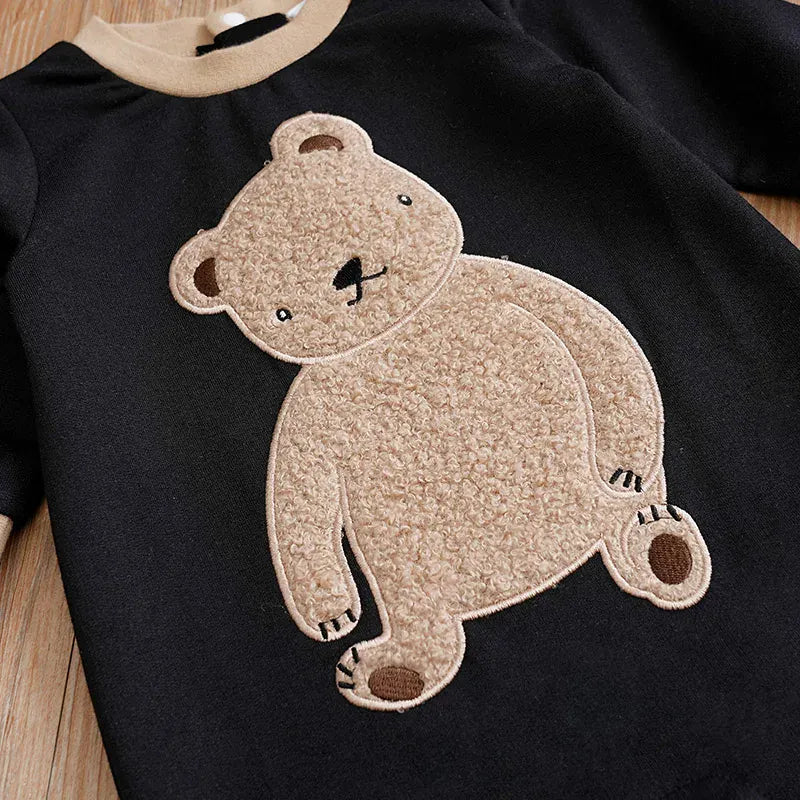 Trendy Kids Apparel Kids Clothing Baby Jumpsuit Cute Cartoon Teddy Bear