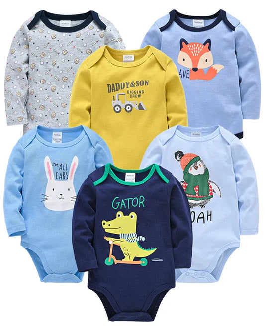 Trendy Kids Apparel Kids Clothing Baby Unisex 100% Cotton Long Sleeve Bodysuit Pack
