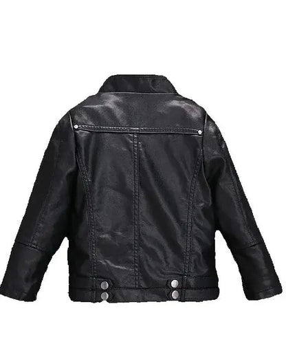 Trendy Kids Apparel Kids Clothing Boy's PU Leather Jacket with Rivets