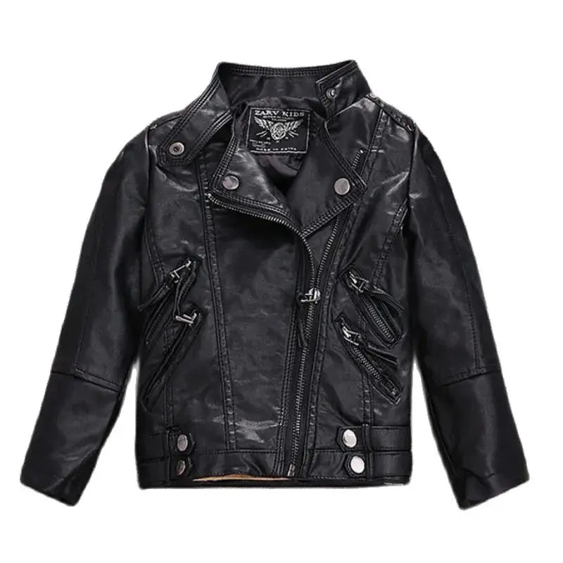 Trendy Kids Apparel Kids Clothing Boy's PU Leather Jacket with Rivets