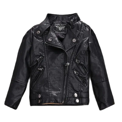 Trendy Kids Apparel Kids Clothing Boy's PU Leather Jacket with Rivets