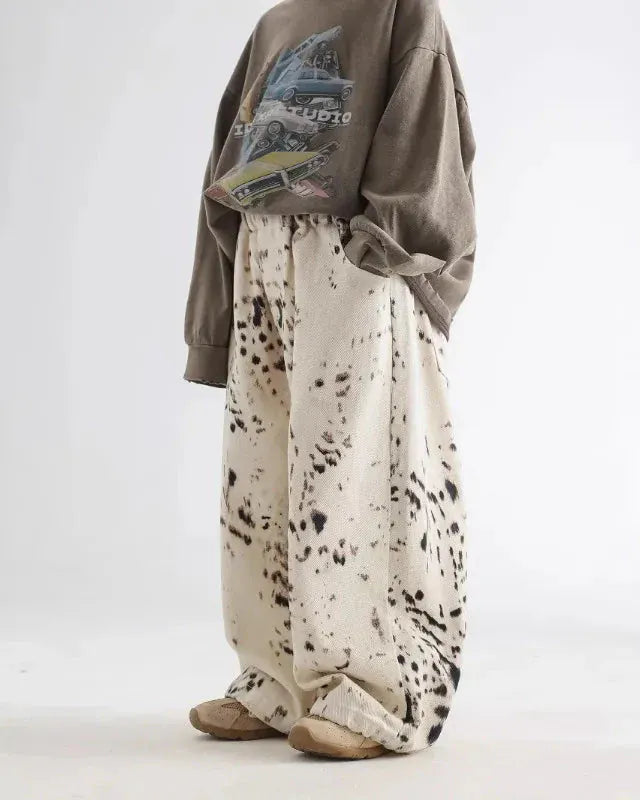 Trendy Kids Apparel Kids Clothing Boys Apricot Leopard Print Wide Leg Jeans