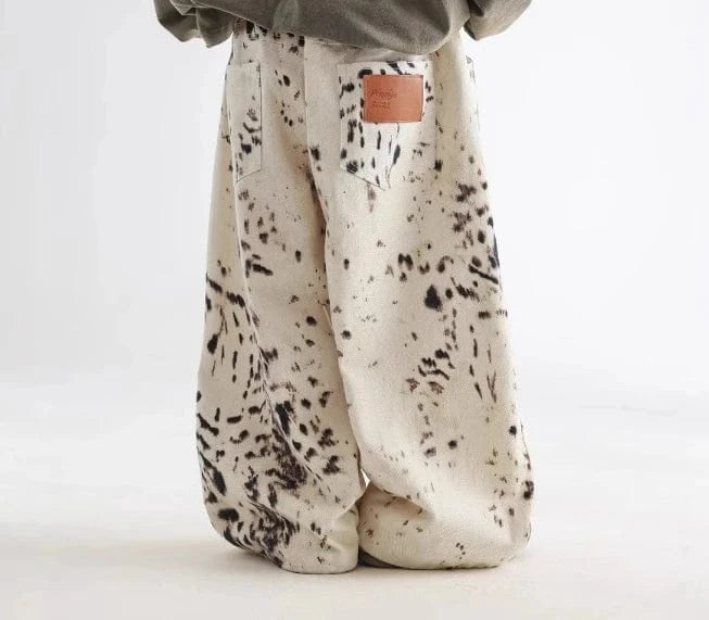 Trendy Kids Apparel Kids Clothing Boys Apricot Leopard Print Wide Leg Jeans