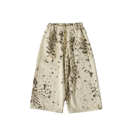 Trendy Kids Apparel Kids Clothing Boys Apricot Leopard Print Wide Leg Jeans