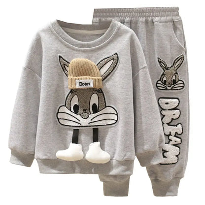 Trendy Kids Apparel Kids Clothing Boys' Autumn Cartoon Print Pullover & Pants Set