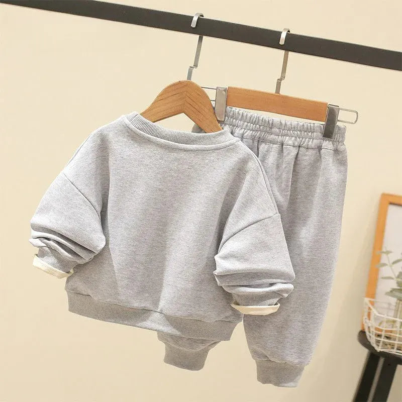 Trendy Kids Apparel Kids Clothing Boys' Autumn Cartoon Print Pullover & Pants Set