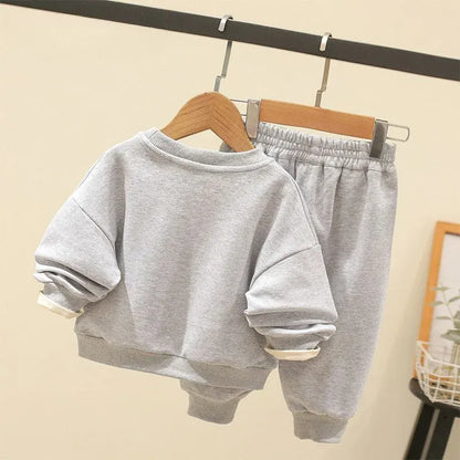 Trendy Kids Apparel Kids Clothing Boys' Autumn Cartoon Print Pullover & Pants Set