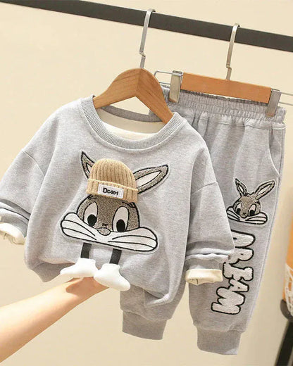 Trendy Kids Apparel Kids Clothing Boys' Autumn Cartoon Print Pullover & Pants Set