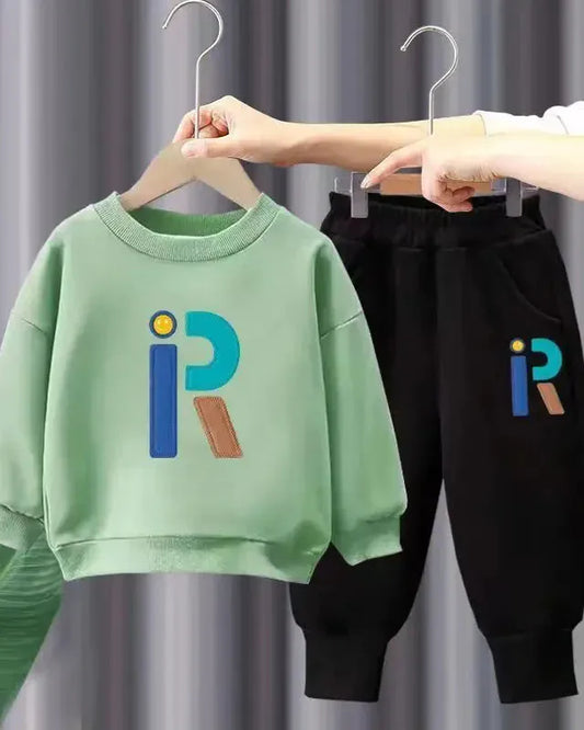Trendy Kids Apparel Kids Clothing Boys' Autumn Letter Print Pullover & Pants Tracksuit Set