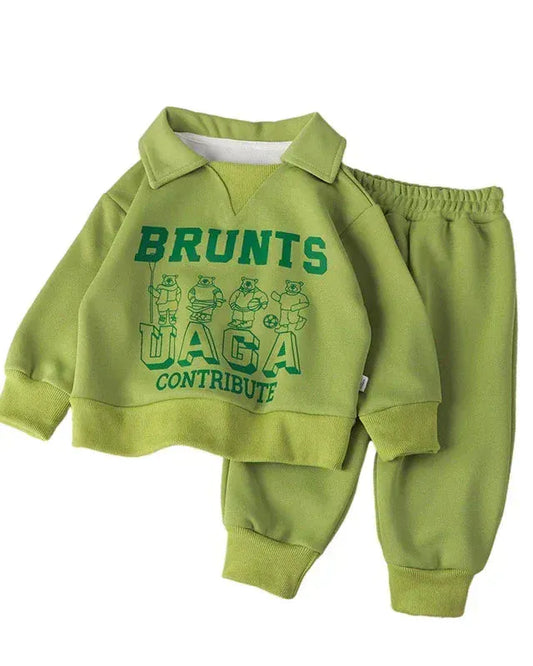 Trendy Kids Apparel Kids Clothing Boys' Autumn/Winter Polo Sweatshirt & Pants Set