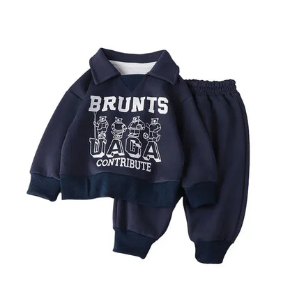 Trendy Kids Apparel Kids Clothing Boys' Autumn/Winter Polo Sweatshirt & Pants Set