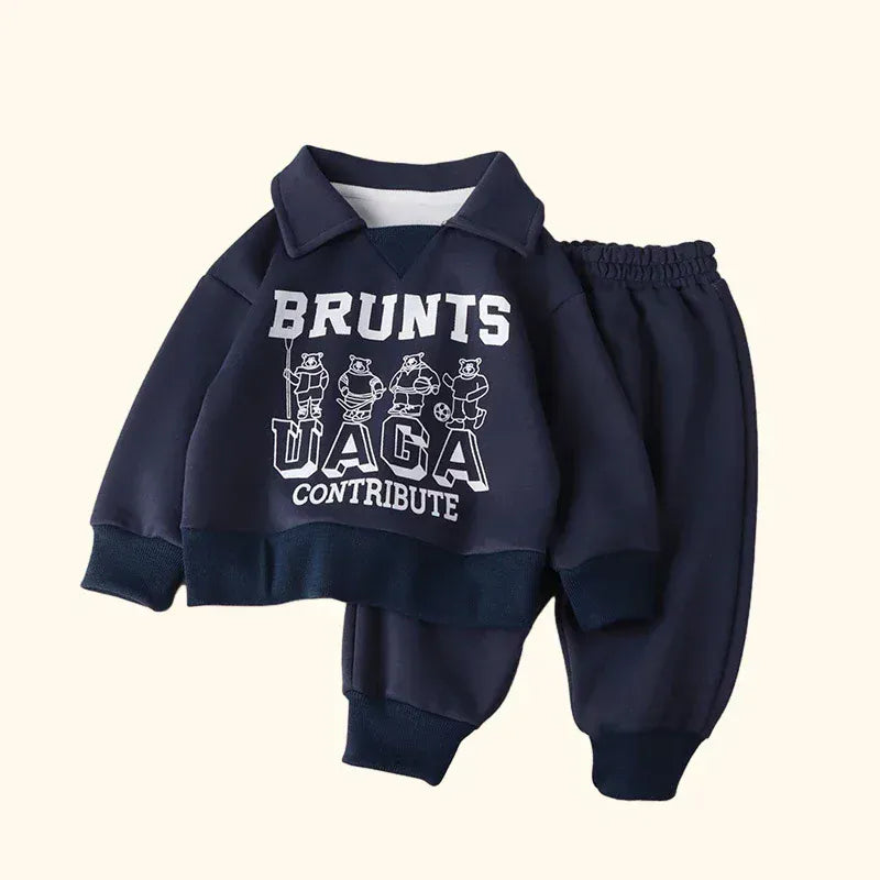 Trendy Kids Apparel Kids Clothing Boys' Autumn/Winter Polo Sweatshirt & Pants Set