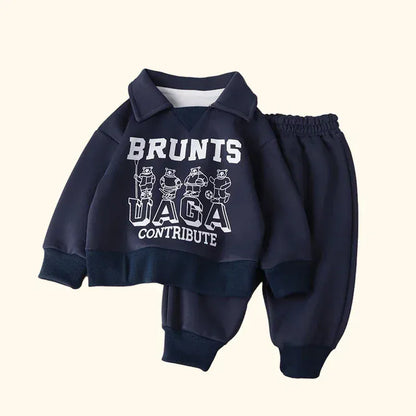 Trendy Kids Apparel Kids Clothing Boys' Autumn/Winter Polo Sweatshirt & Pants Set