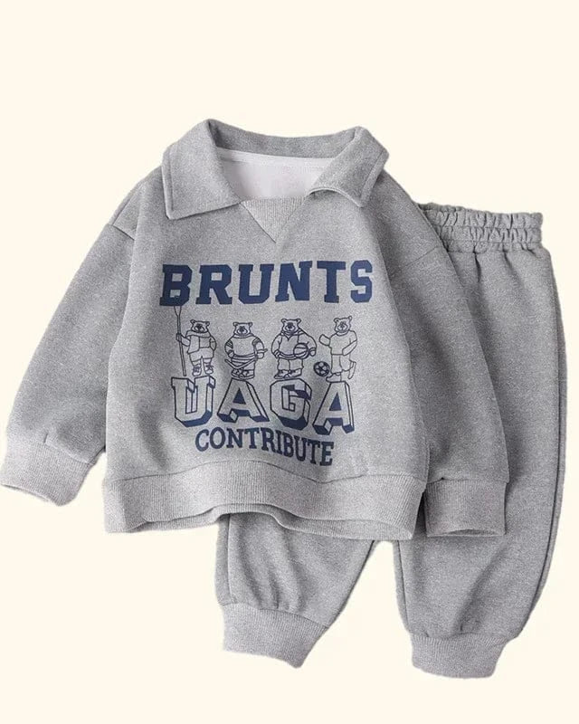 Trendy Kids Apparel Kids Clothing Boys' Autumn/Winter Polo Sweatshirt & Pants Set