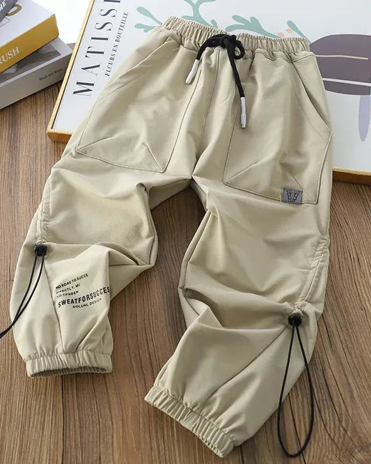 Trendy Kids Apparel Kids Clothing Boys' Autumn/Winter Thick Stretch Waist Sport Pants