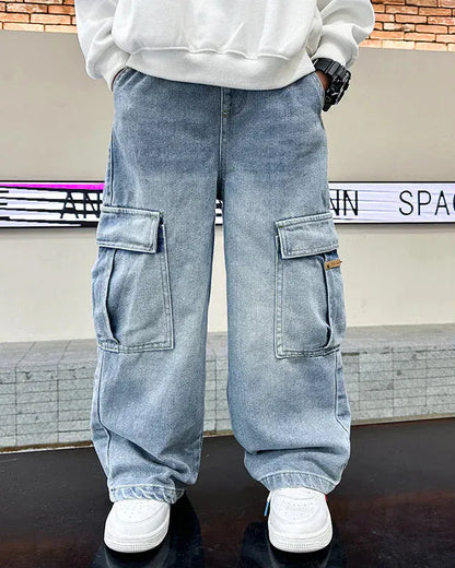 Trendy Kids Apparel Kids Clothing Boys Casual Cargo Jeans