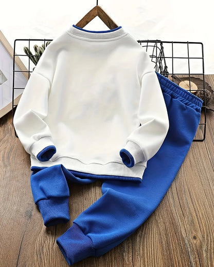 Trendy Kids Apparel Kids Clothing Boys' Casual Fake Two-Piece Sweater & Pants Set