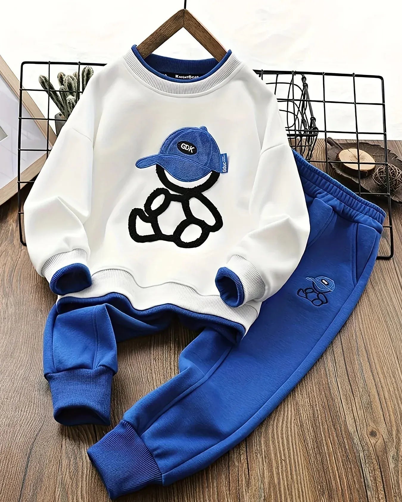 Trendy Kids Apparel Kids Clothing Boys' Casual Fake Two-Piece Sweater & Pants Set