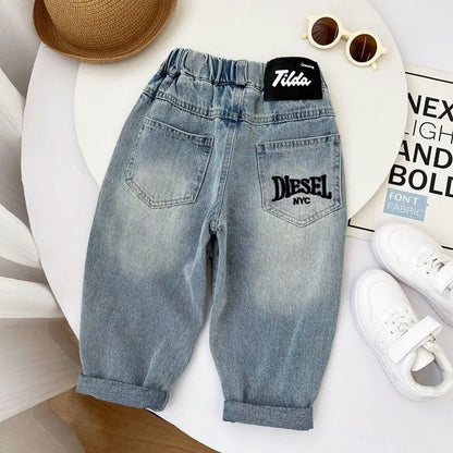 Trendy Kids Apparel Kids Clothing Boys Casual Straight-Leg Denim Jeans