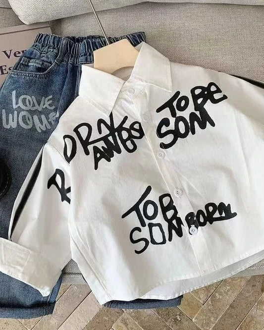 Trendy Kids Apparel Kids Clothing Boys' Casual White Cotton Shirt