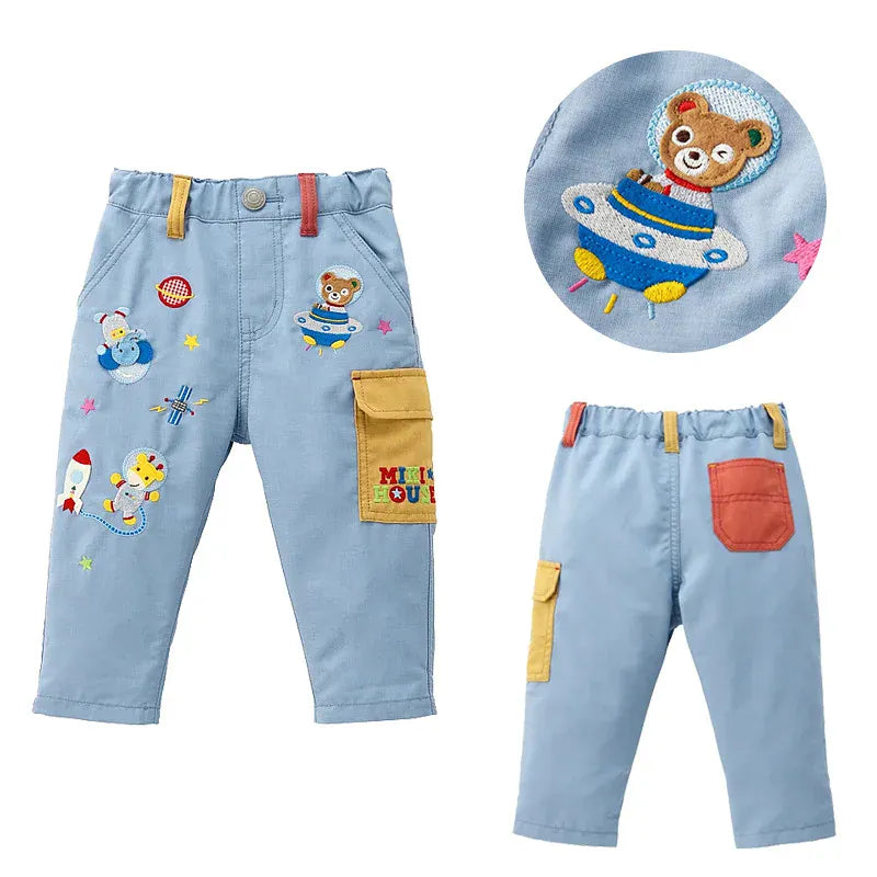 Trendy Kids Apparel Kids Clothing Boys' Cotton Astronaut Bear Cargo Pants