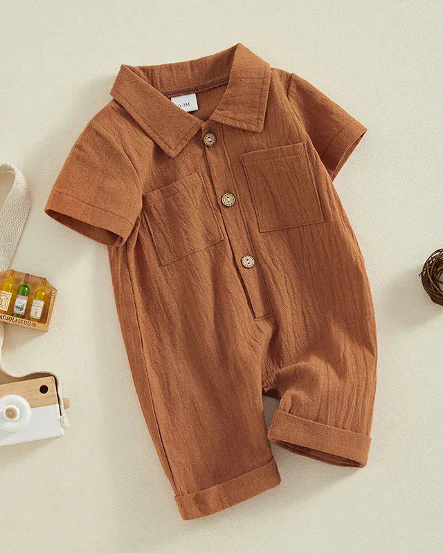 Trendy Kids Apparel Kids Clothing Boys Cotton Linen Jumpsuit