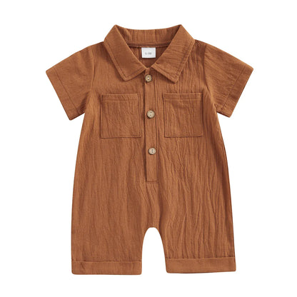 Trendy Kids Apparel Kids Clothing Boys Cotton Linen Jumpsuit