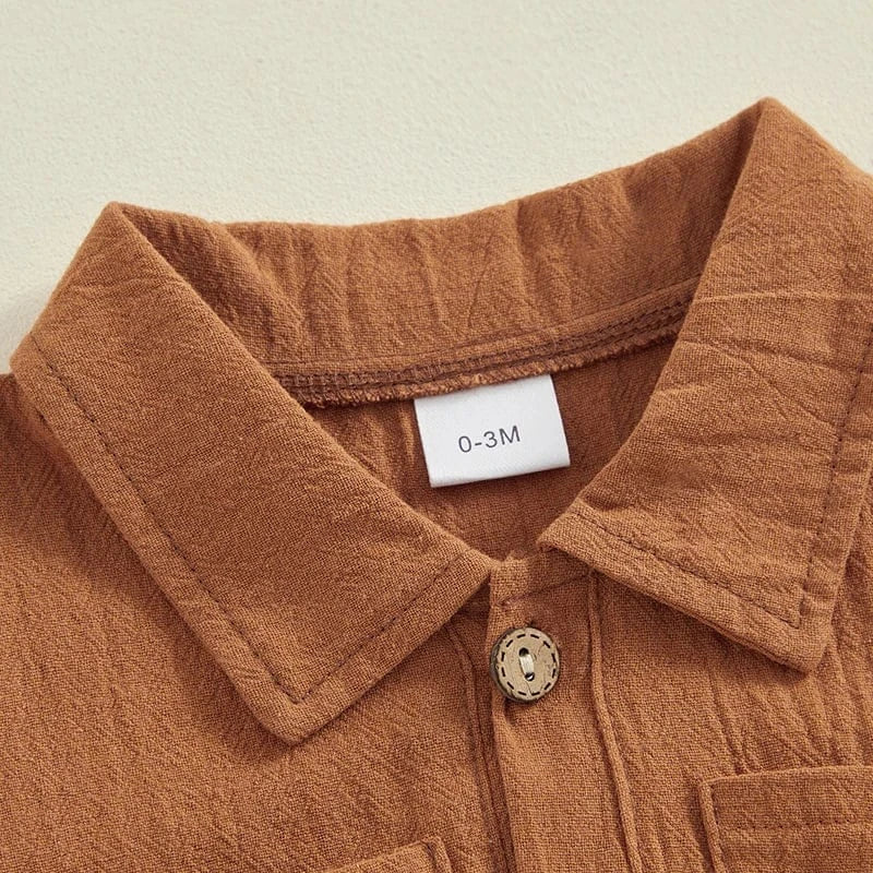 Trendy Kids Apparel Kids Clothing Boys Cotton Linen Jumpsuit