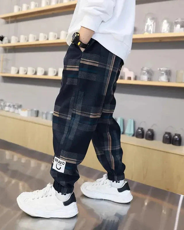 Trendy Kids Apparel Kids Clothing Boys Cotton Plaid Pants