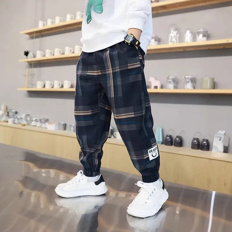 Trendy Kids Apparel Kids Clothing Boys Cotton Plaid Pants