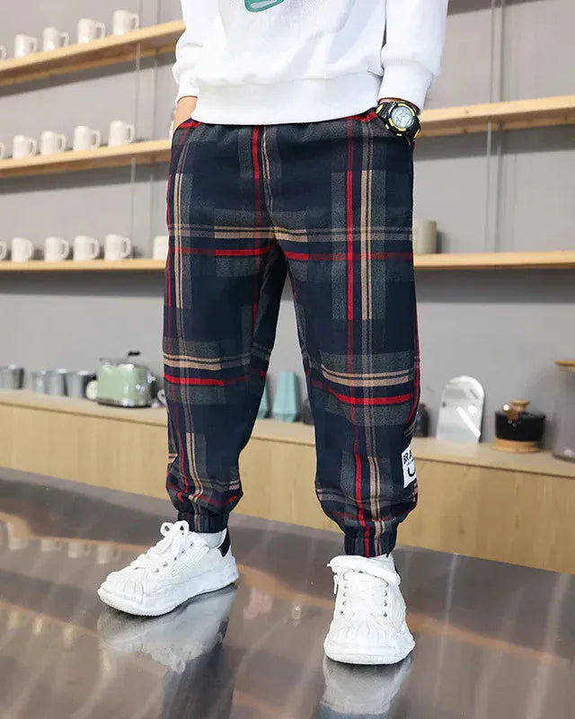 Trendy Kids Apparel Kids Clothing Boys Cotton Plaid Pants
