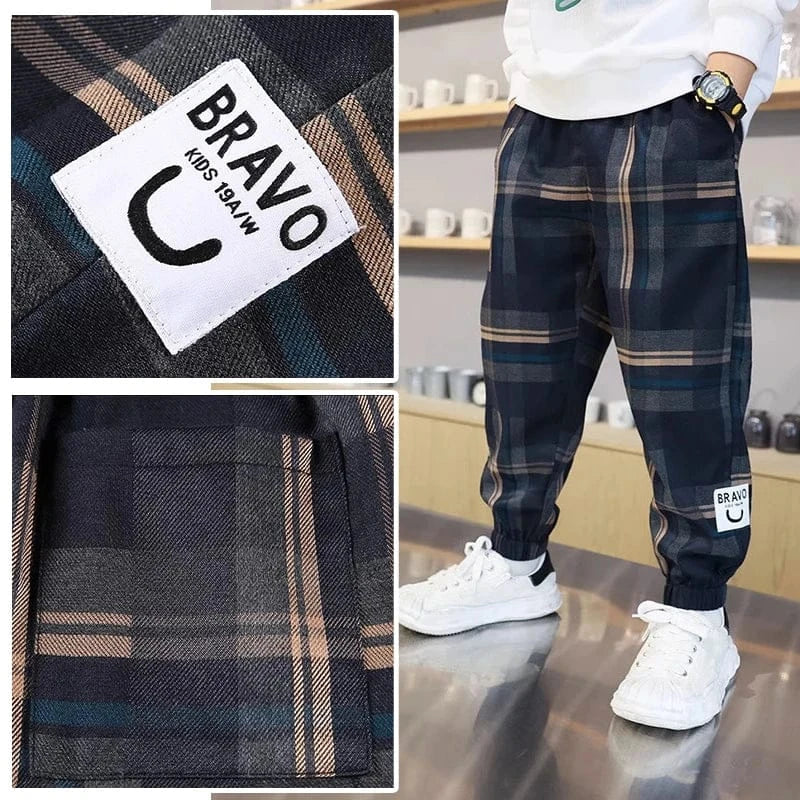 Trendy Kids Apparel Kids Clothing Boys Cotton Plaid Pants