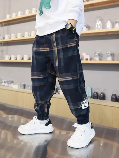 Trendy Kids Apparel Kids Clothing Boys Cotton Plaid Pants