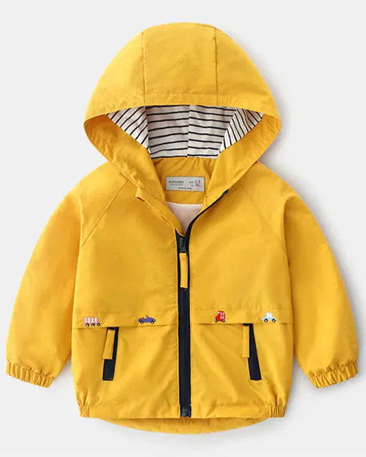 Trendy Kids Apparel Kids Clothing Boys Hooded Zipper Windbreaker Jacket