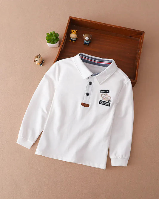 Trendy Kids Apparel Kids Clothing Boys' Long Sleeve Cotton Polo Shirt
